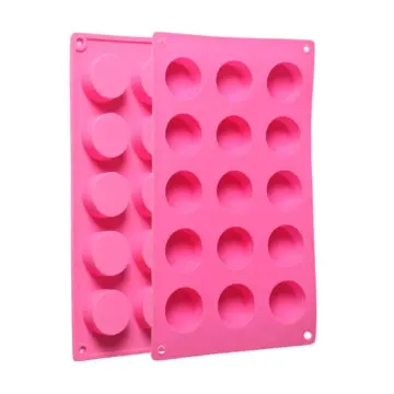 15-Cavity Round Silicone Mold for Baking, Chocolate, Candy & Soap Making