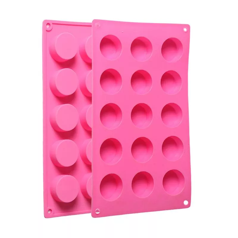 15-Cavity Round Silicone Mold for Baking, Chocolate, Candy & Soap Making