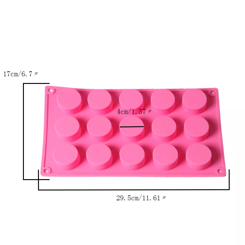 15-Cavity Round Silicone Mold for Baking, Chocolate, Candy & Soap Making - Image 5