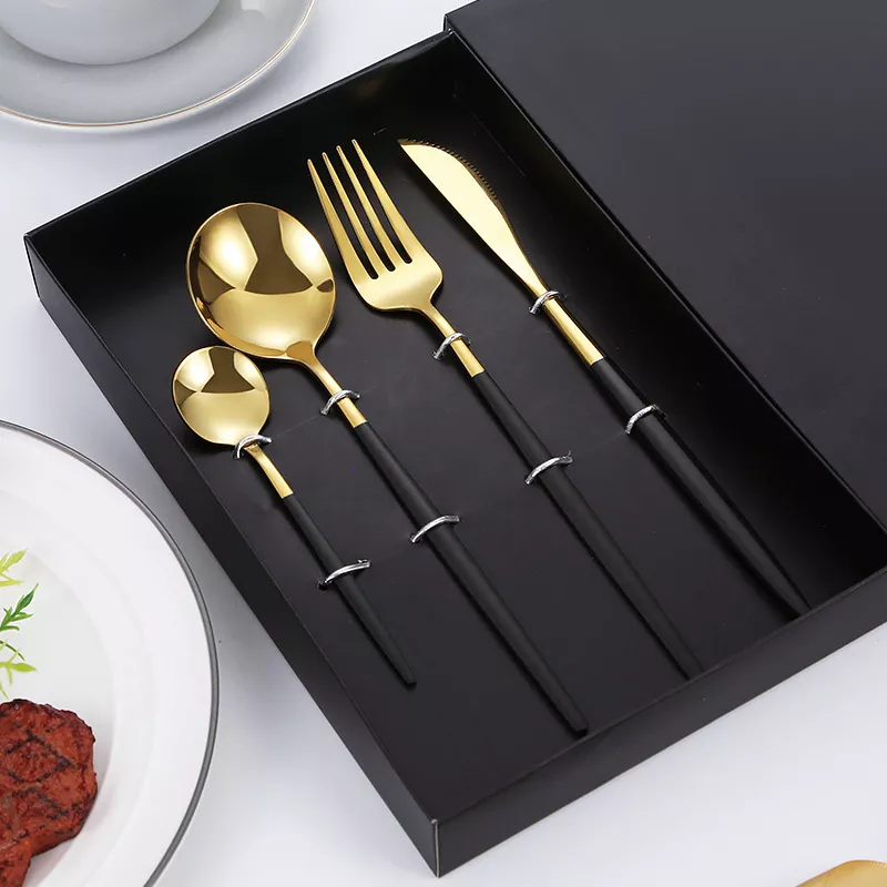 4-Piece Stainless Steel Knife Spoon Fork Teaspoon Set - Image 3