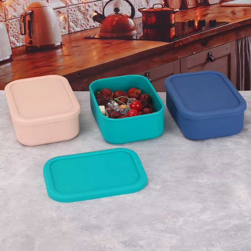 3-Compartment Silicone Bento Lunch Box - Image 3