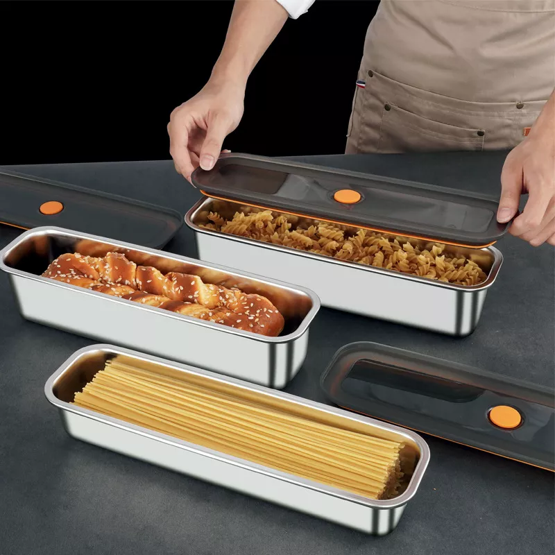 304 Stainless Steel Vacuum-Sealed Noodle Storage Box - Image 3