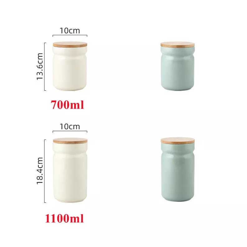 Ceramic Food Storage Jar with Bamboo Lid - Image 6
