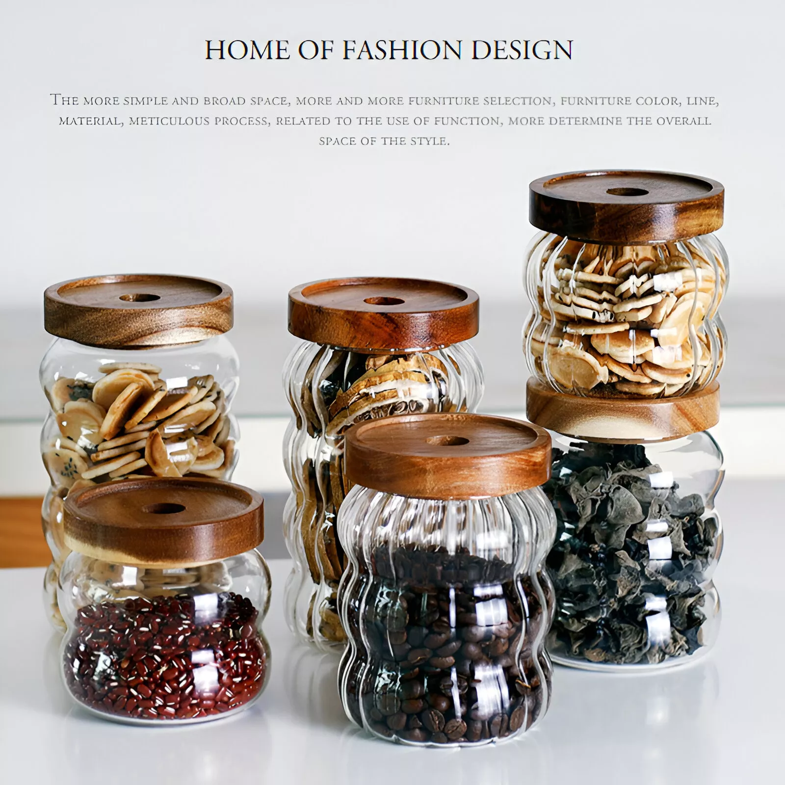 Sealed Striped Glass Jar with Lid - Image 3