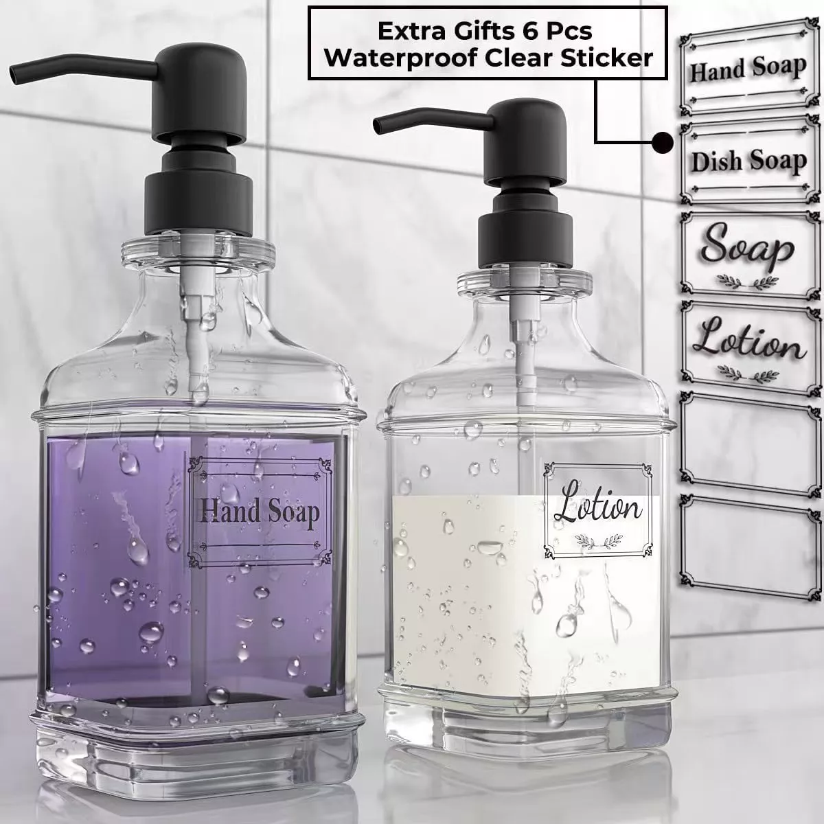 500ml Glass Soap Dispenser Bottle - Image 2