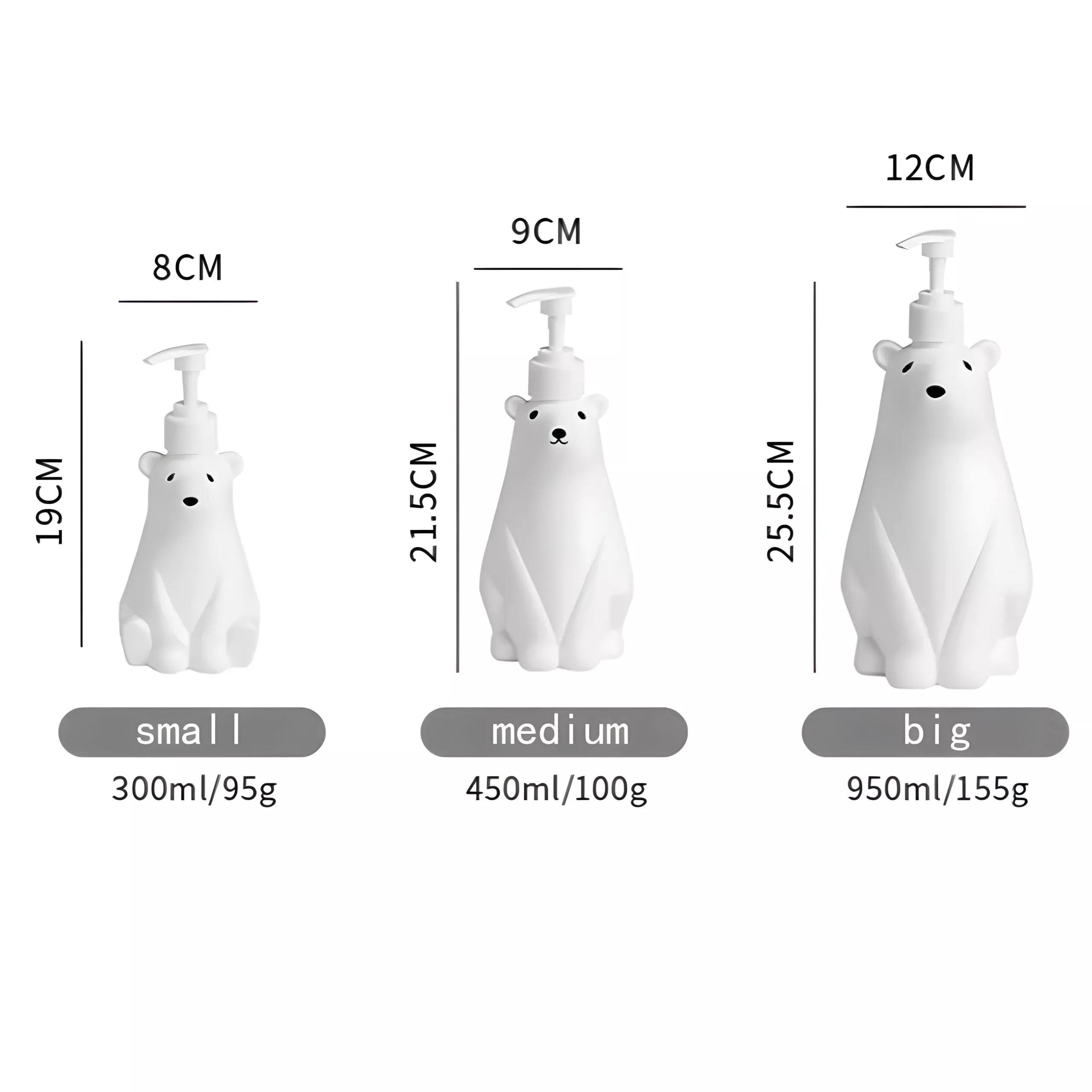 Bear-Shaped Shower Gel and Shampoo Dispenser Bottle - 300/450/900ML - Image 7