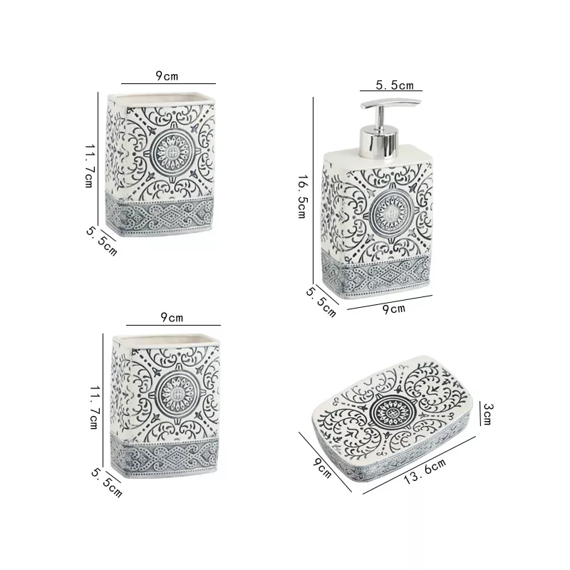 Bohemian Style Ceramic Bathroom Accessories Set - Image 7