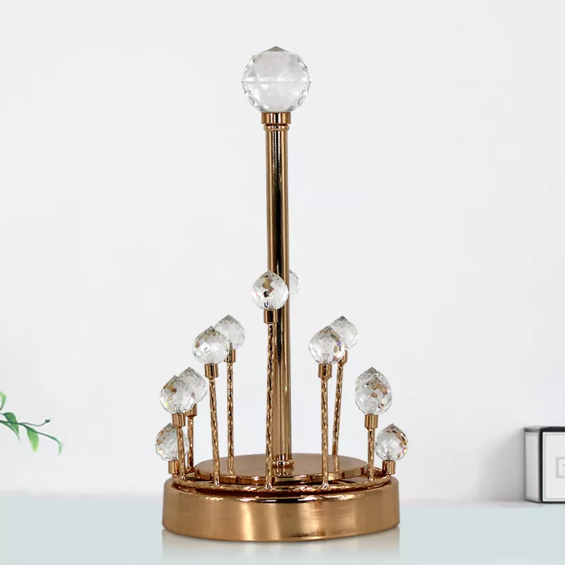 Multipurpose Decorative Paper Towel Holder with Crystal Stone Accent - Image 6