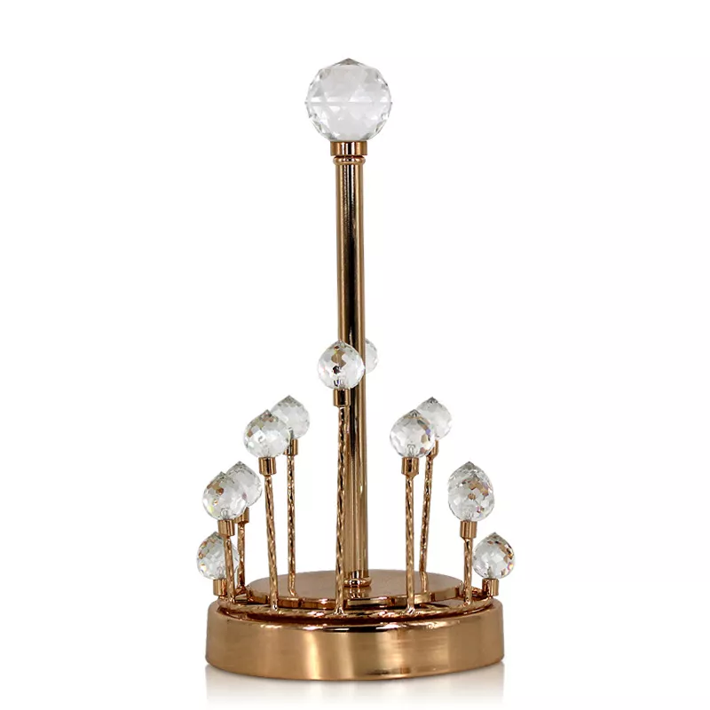 Multipurpose Decorative Paper Towel Holder with Crystal Stone Accent - Image 7