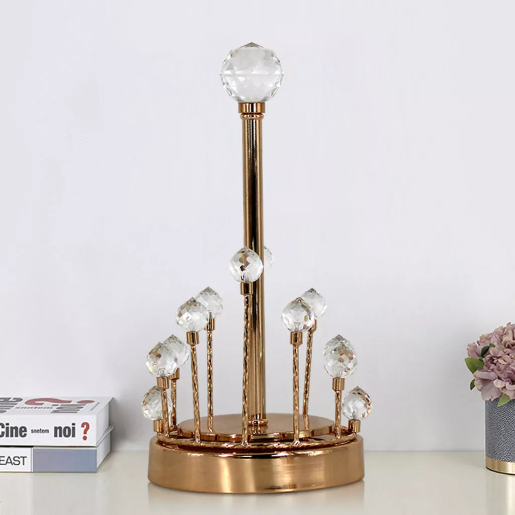 Multipurpose Decorative Paper Towel Holder with Crystal Stone Accent - Image 5