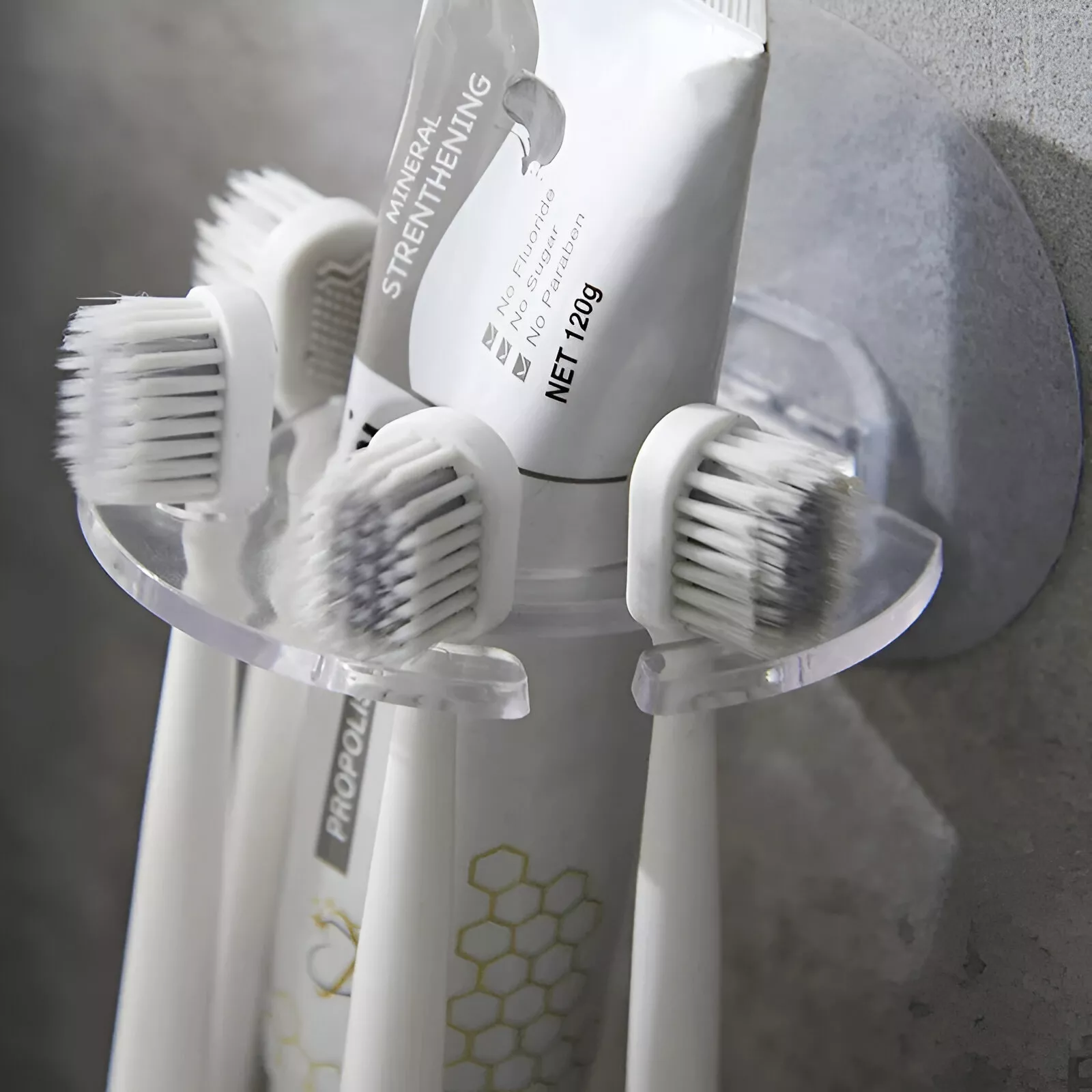 2PCS Wall Mount Toothbrush Organizer & Shaver Holder - Image 4