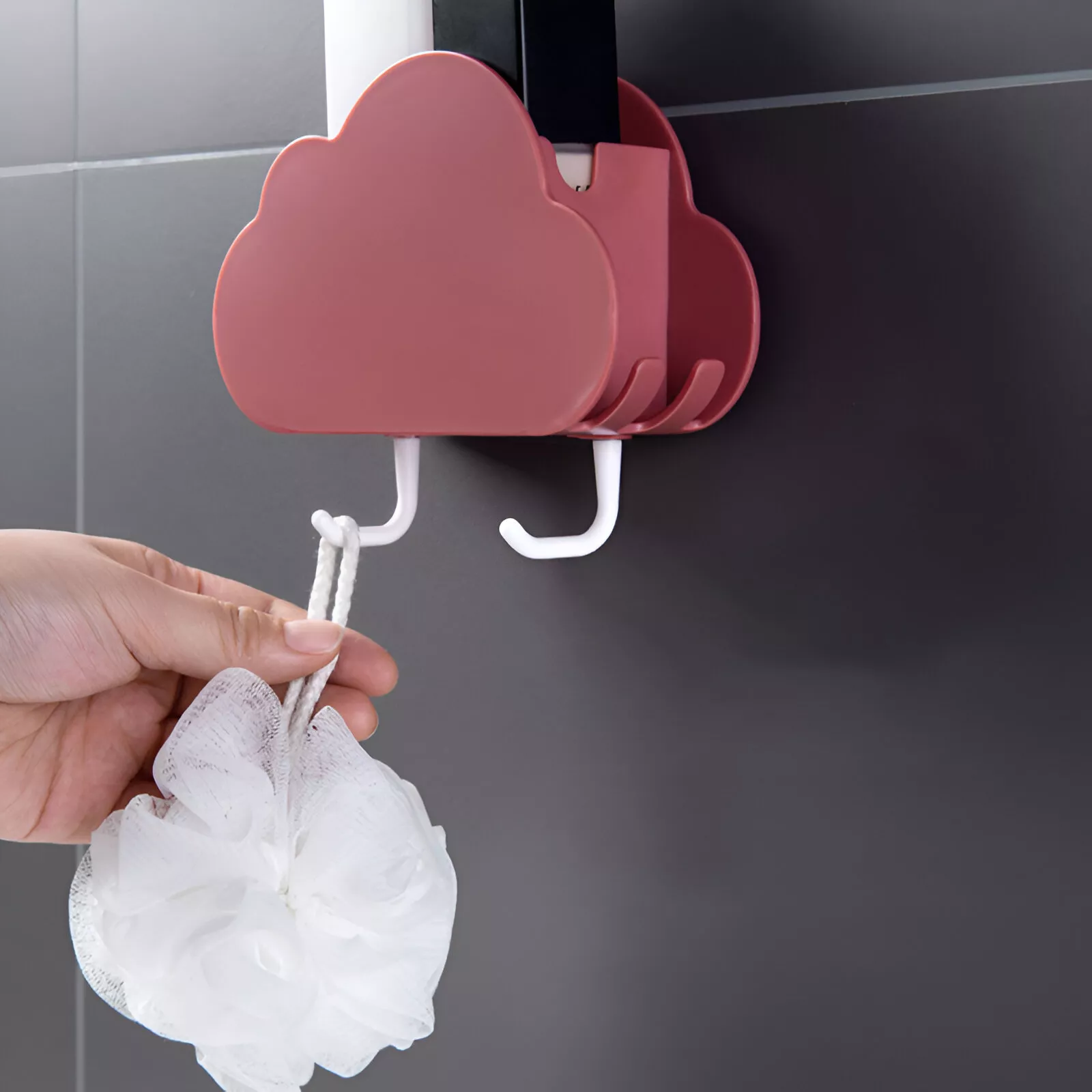 Cloud Shape Wall-Mounted Toothbrush & Toothpaste Holder - Image 4