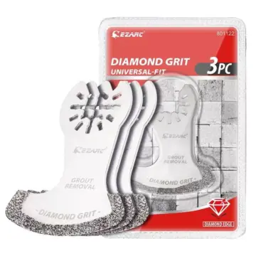 3PC Oscillating Multi Tool Diamond Blades for Grout Removal and Mortar Cutting