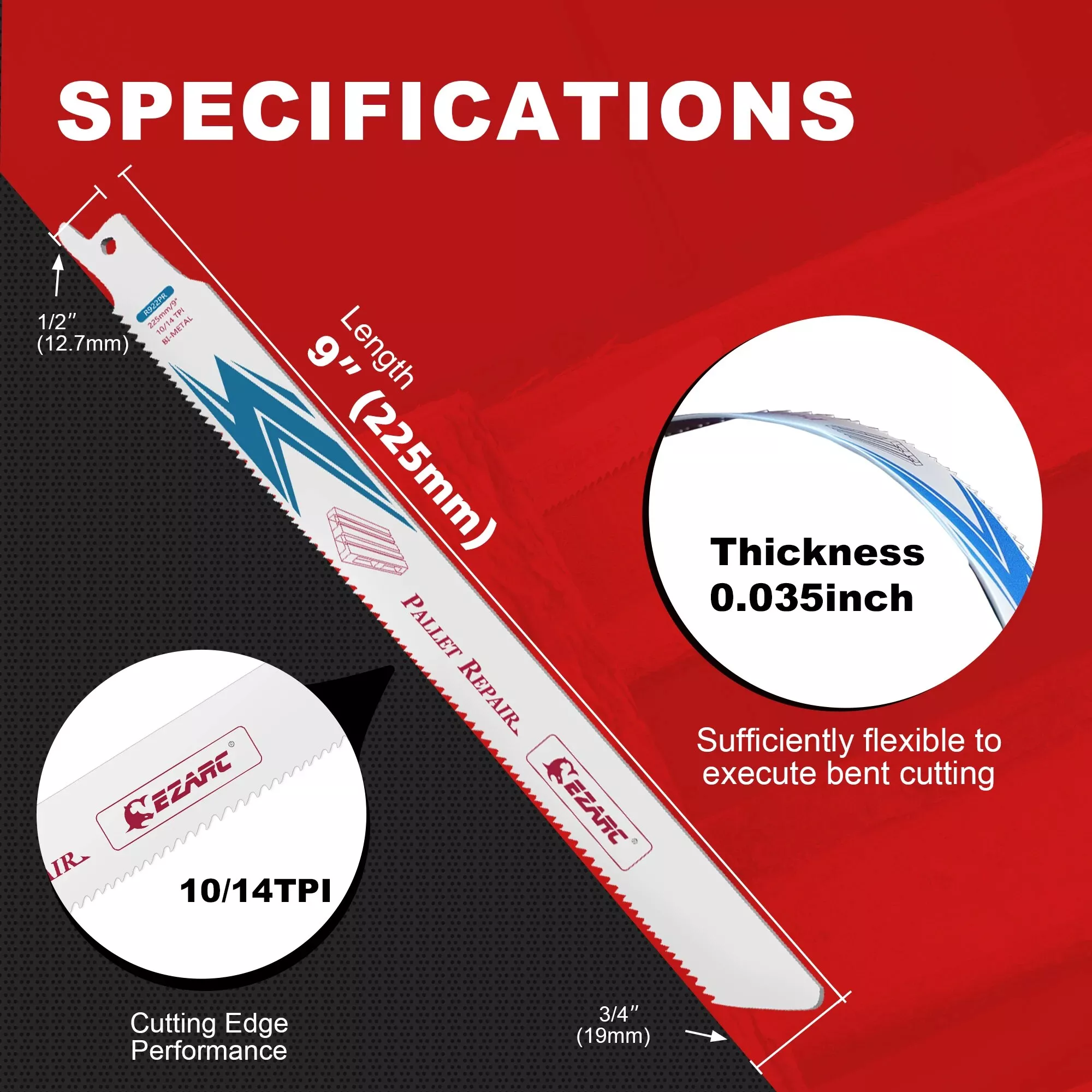20PCS 9-Inch Reciprocating Saw Blades for Pallet Repair - Image 7