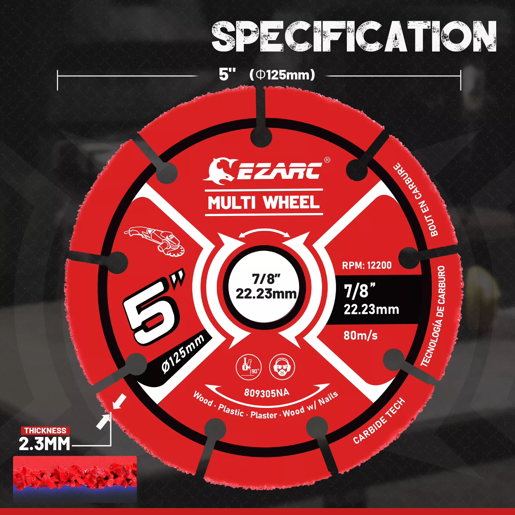 5-Inch Carbide Cut Off Wheels for Angle Grinder – 2 Pack, Precision Cutting - Image 2