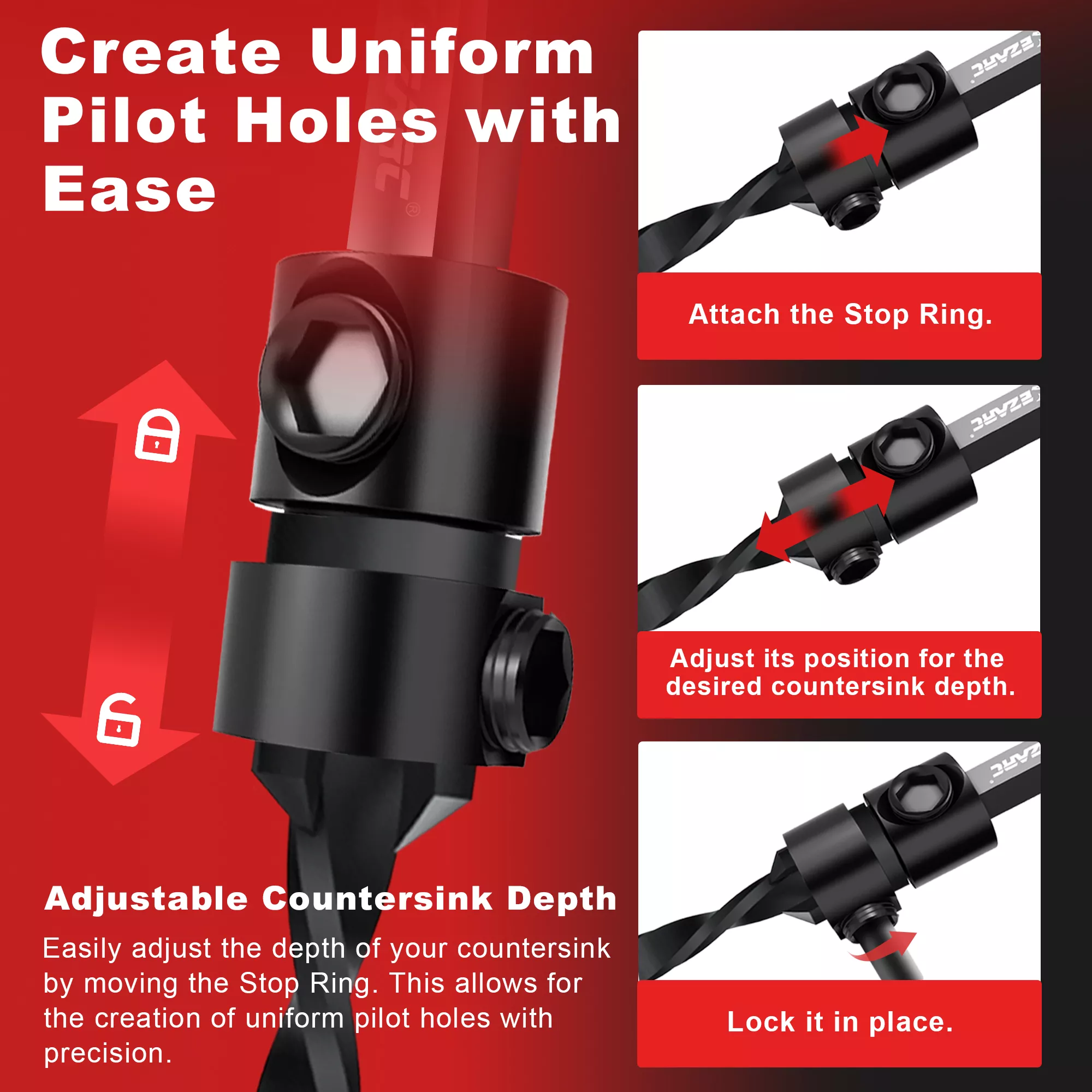 15-Piece Countersink Drill Bit Set - Image 4