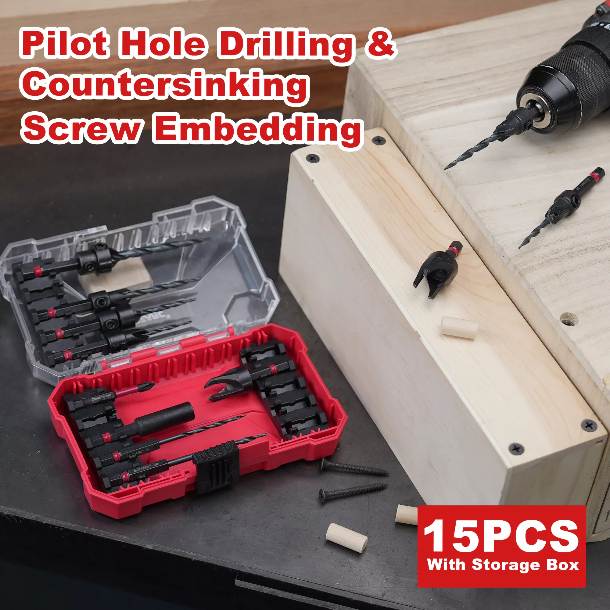 15-Piece Countersink Drill Bit Set - Image 2