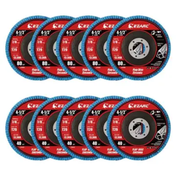5PCS 4-1/2 Inch Flap Discs Set 40/80 Grit Zirconia Grinding Wheels