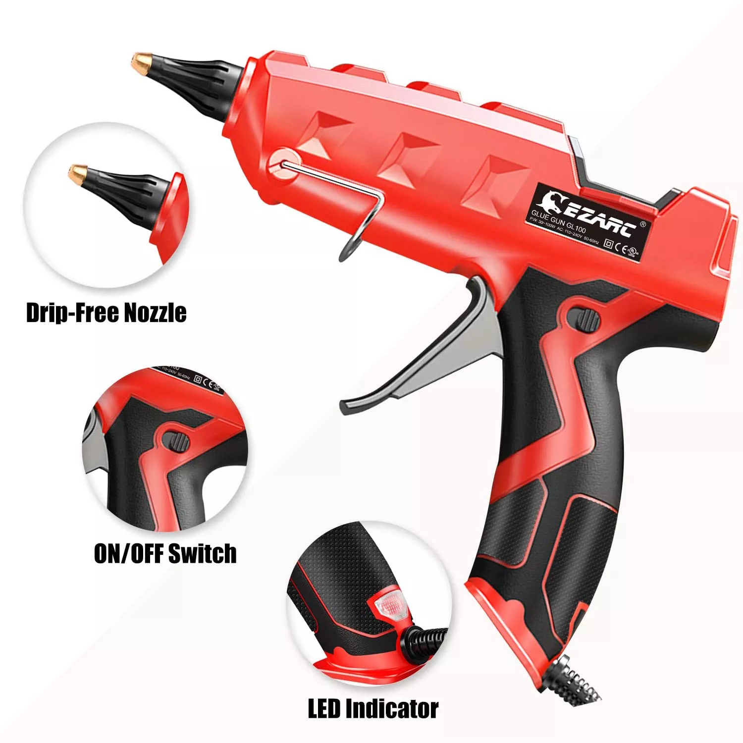 100W Hot Melt Glue Gun with 20 Glue Sticks - Image 3