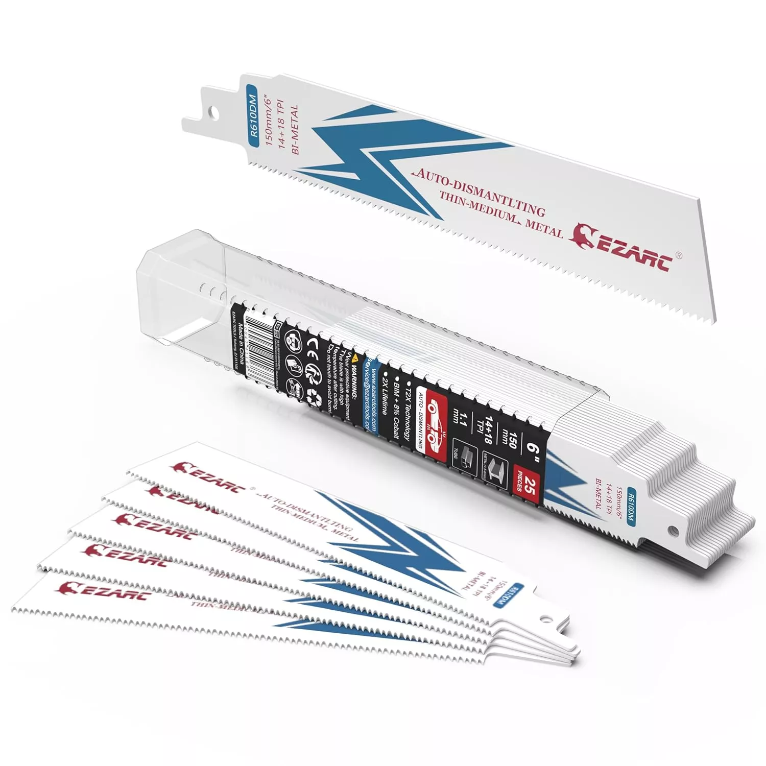 25-Piece Bi-Metal Reciprocating Saw Blades for Steel Demolition - Image 6