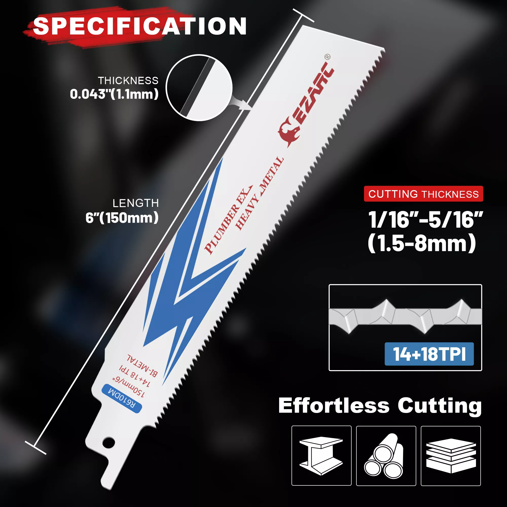 25-Piece Bi-Metal Reciprocating Saw Blades for Steel Demolition - Image 2