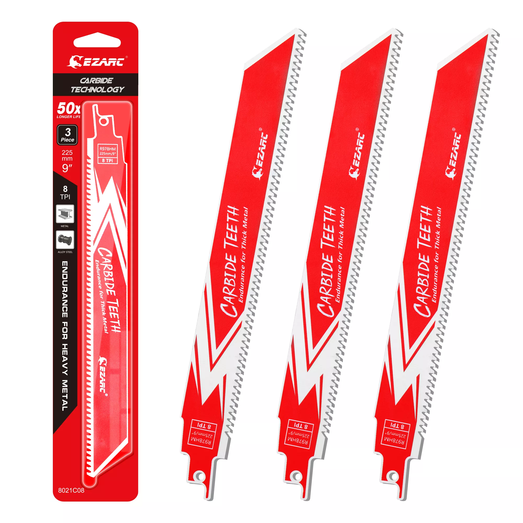 3-Piece Carbide Reciprocating Saw Blades for Tough Metal & Cast Iron - Image 7