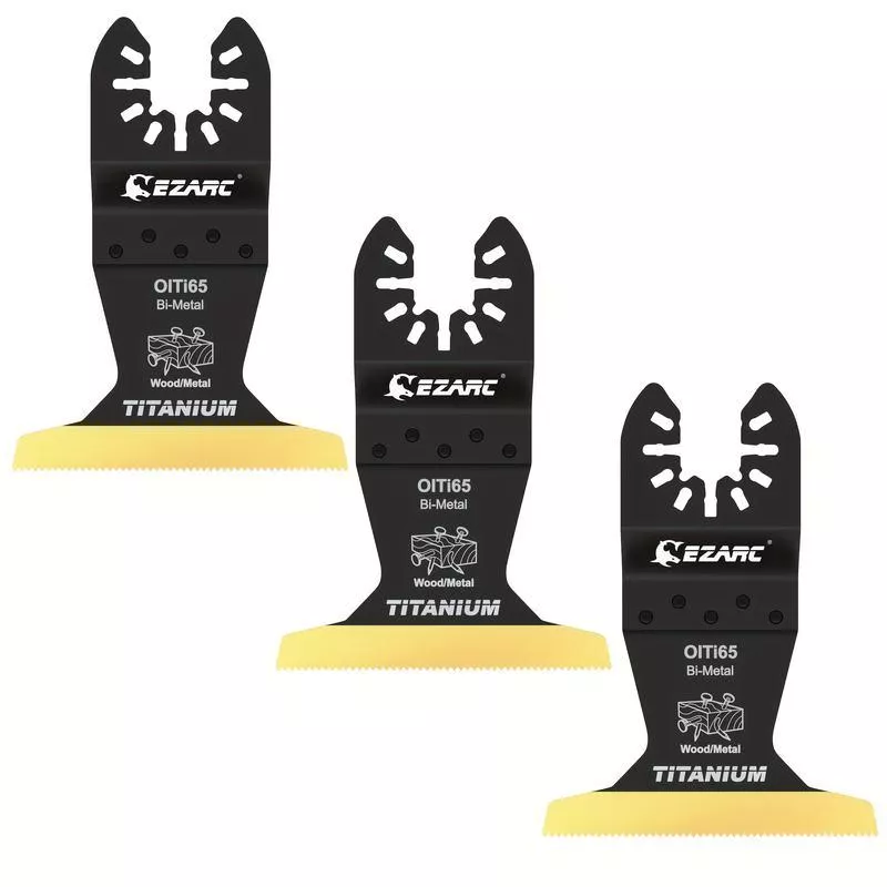 3PCS Titanium Oscillating Saw Blades for Metal, Wood, Plastic & Nails Cutting