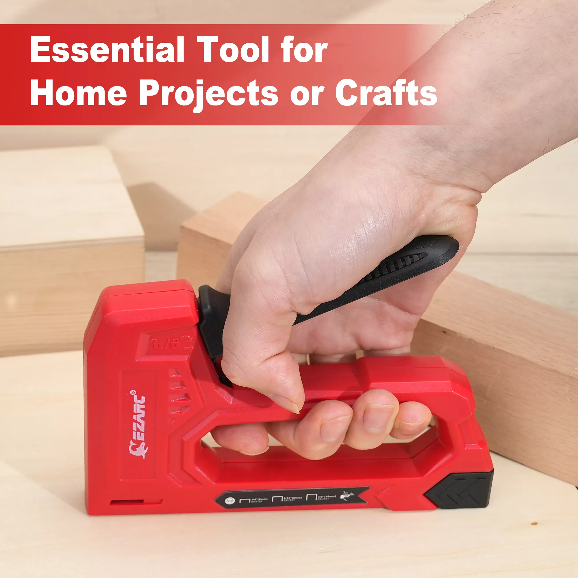 Hand Staple Gun Kit for Woodworking with 1000 Staples - Image 3