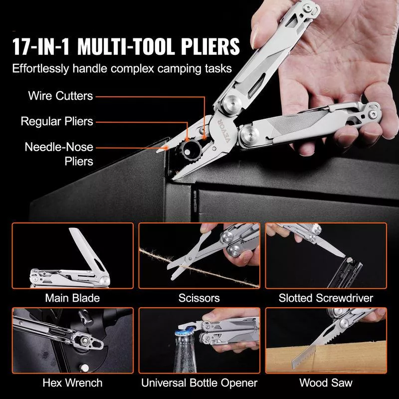 17-in-1 Multi-Tool Pliers with Knife, Scissors, Saw, Screwdrivers & More - Image 2