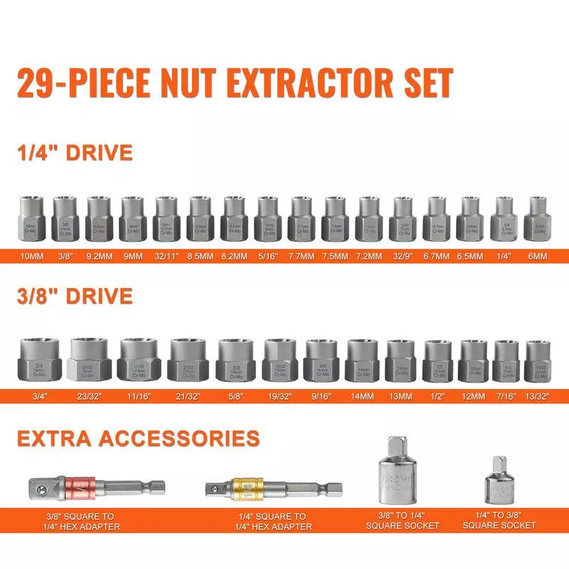 29-Piece Bolt and Nut Extractor Set - Image 2