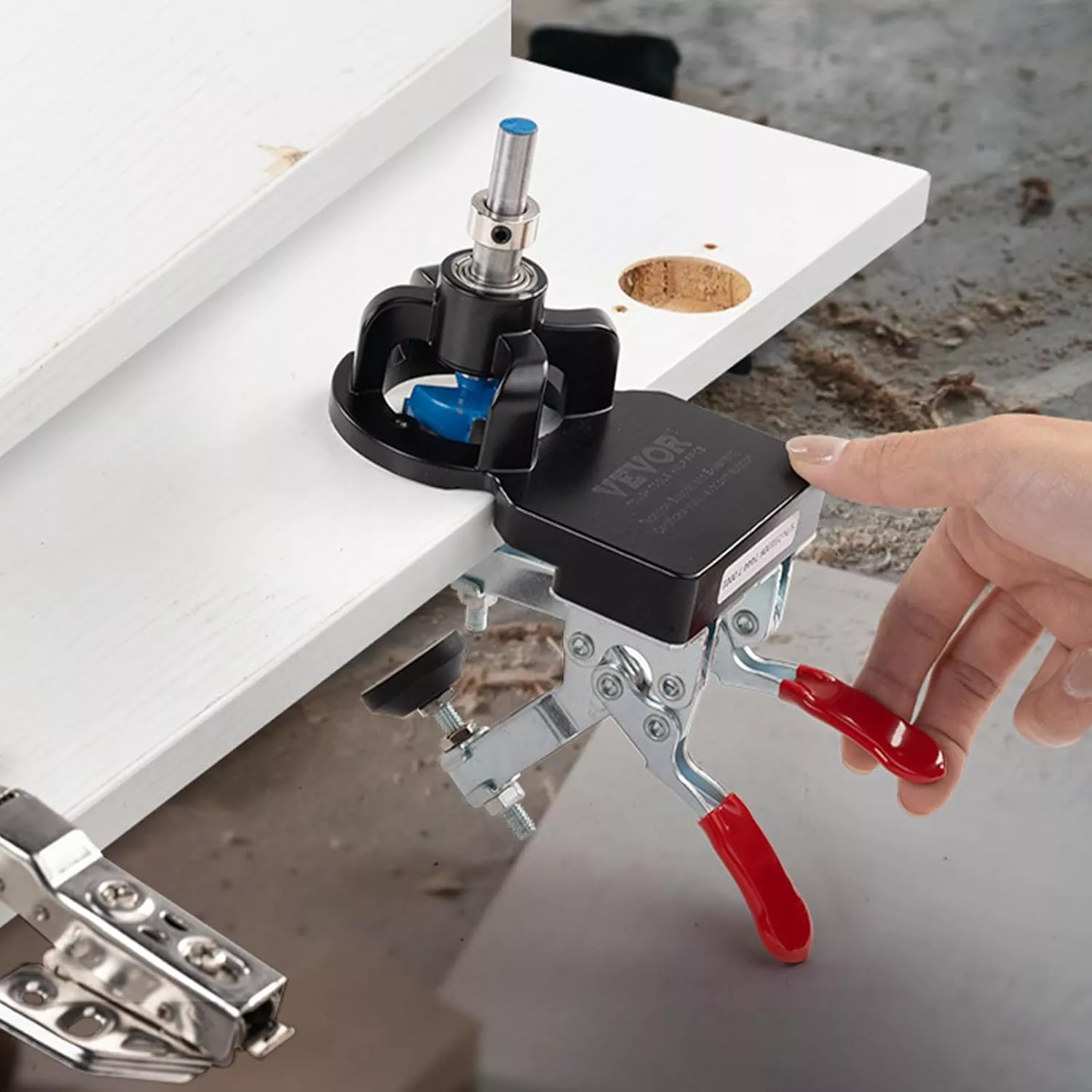 35 mm Concealed Door Hinge Jig with Dual Clamp & Adjustable Drilling Depth - Image 7