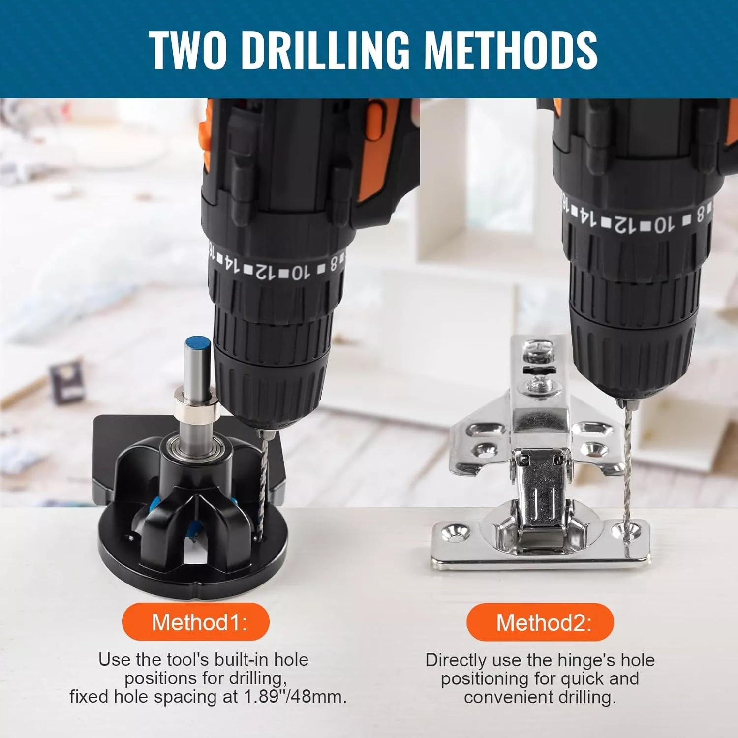 35 mm Concealed Door Hinge Jig with Dual Clamp & Adjustable Drilling Depth - Image 3