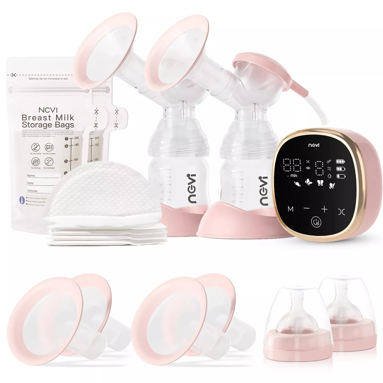 Double Electric Breast Pump with 4 Modes, 9 Levels, and 10 Storage Bags - Image 2