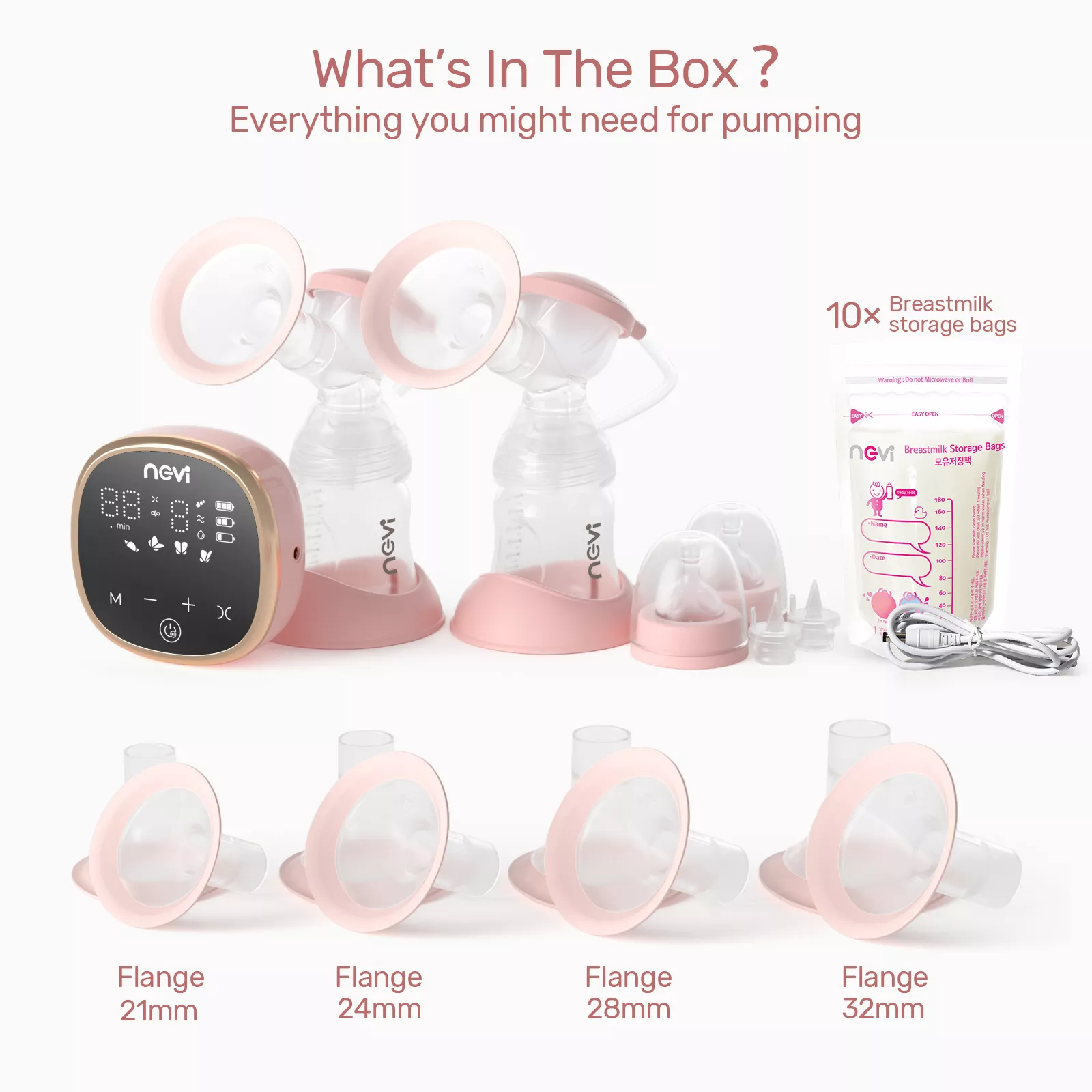 Double Electric Breast Pump with 4 Modes, 9 Levels, and 10 Storage Bags - Image 7