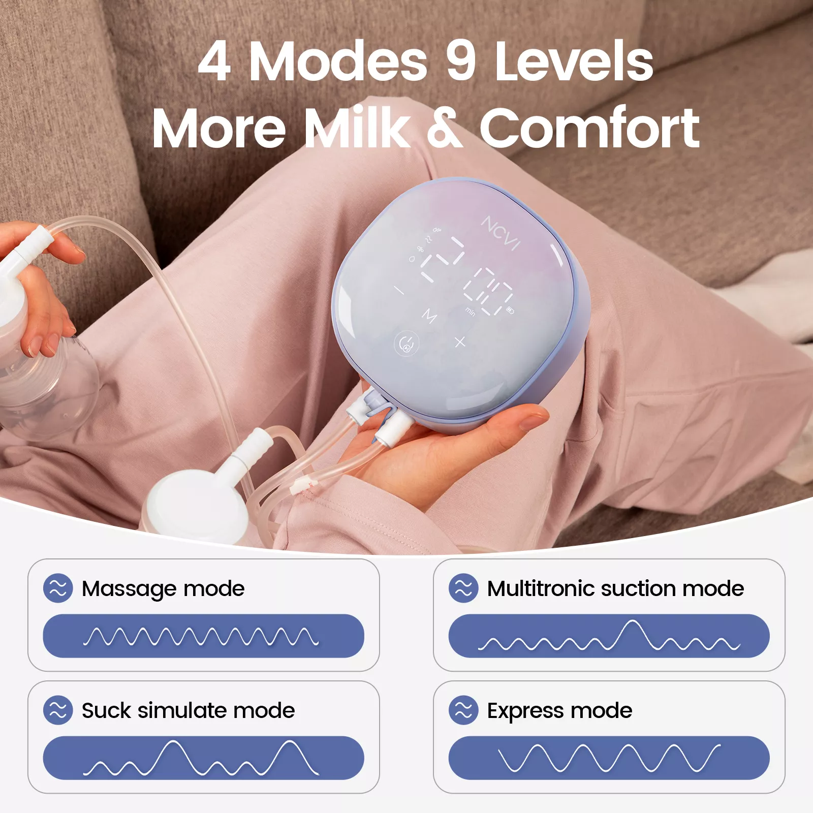 Double Electric Breast Pump with 4 Modes, 9 Levels & Ultra-Quiet Suction - Image 3