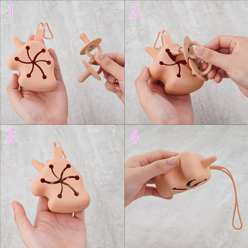 Kawaii Unicorn Baby Pacifier Holder Storage Box – BPA-Free Silicone Soother Container - Image 5