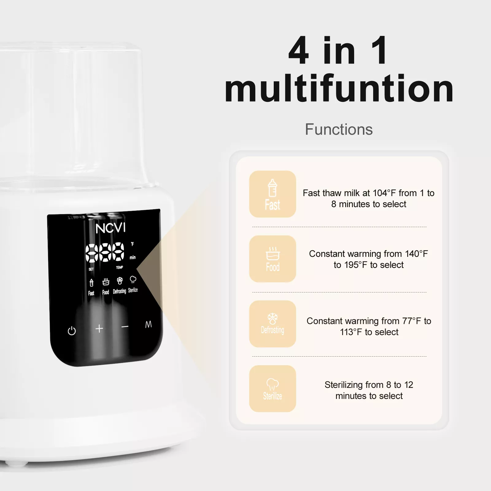 Baby Bottle Warmer and Food Heater with Fast Heating, Defrosting, and Sterilizing - Image 3