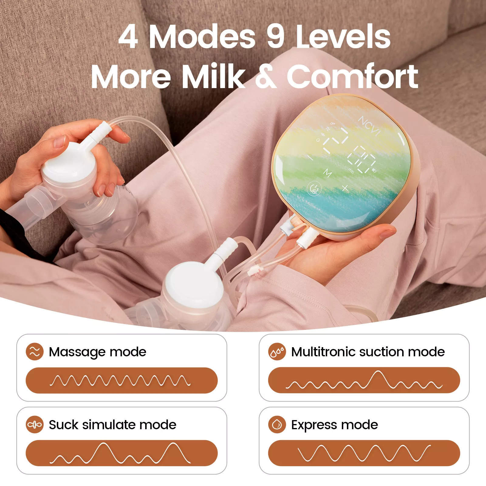 Double Electric Breast Pump with 4 Modes, 9 Levels, and LED Touch Display - Image 3
