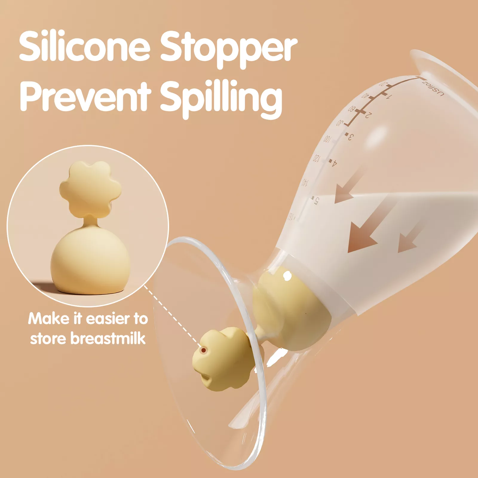 Silicone Milk Saver with Leak-Proof Cap and Suction Base – 5oz Portable Breast Pump - Image 5