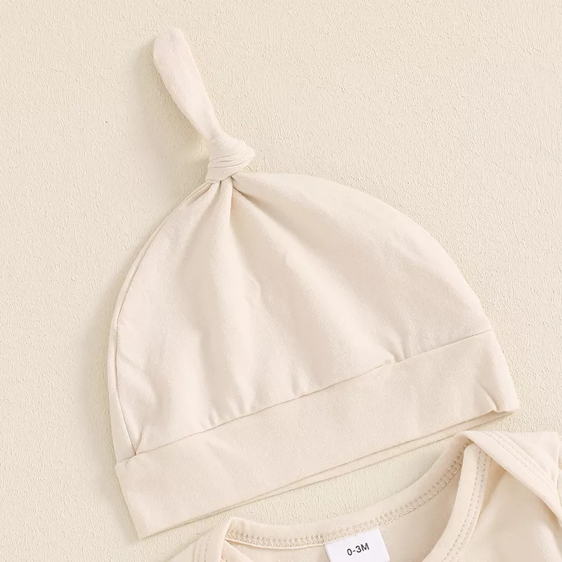 Baby Boys 3-Piece Fall Outfit: Bowtie Romper, Plaid Suspender Pants, and Hat - Image 5