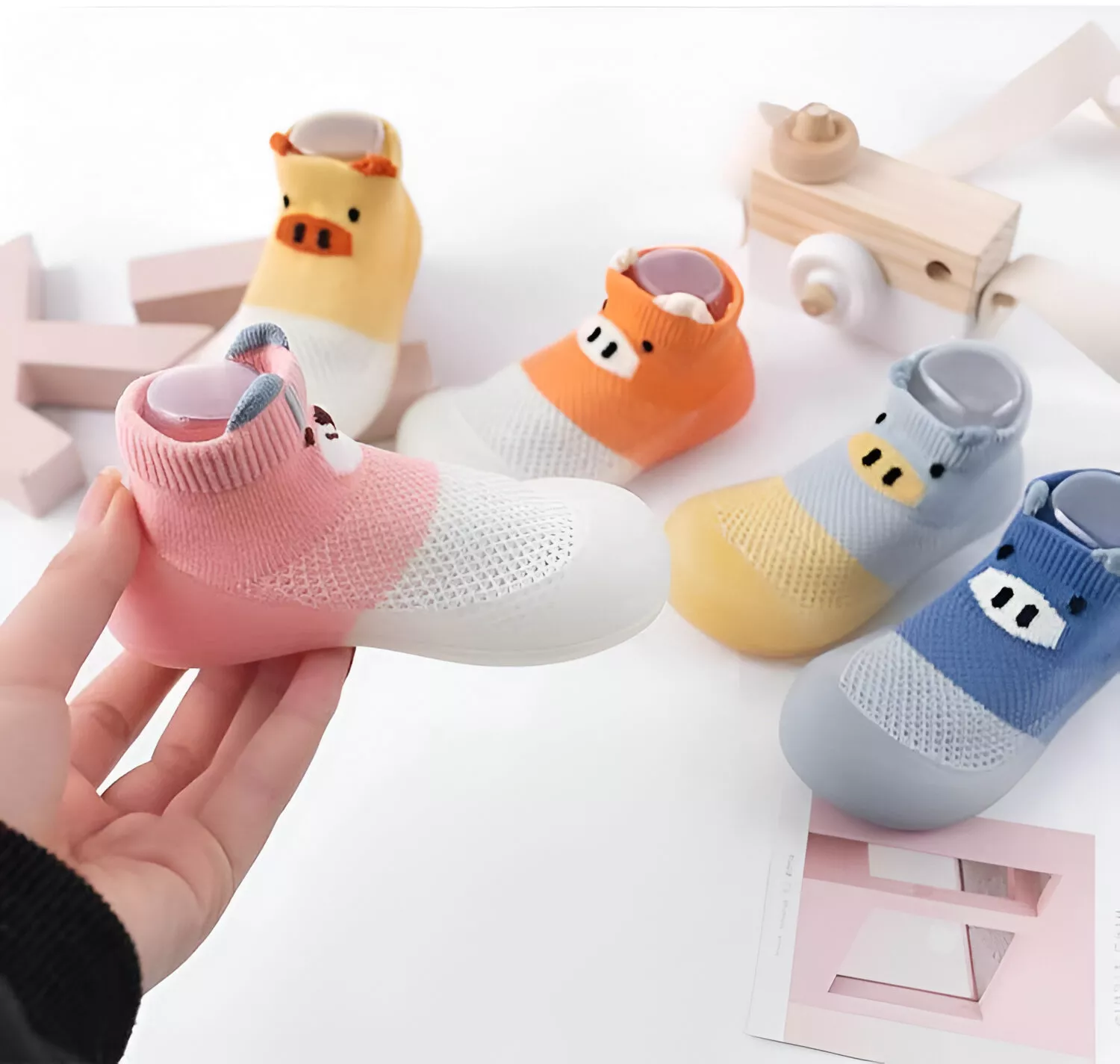 Baby Sock Shoes with Non-Slip Rubber Sole for First Walkers - Cartoon Design - Image 5