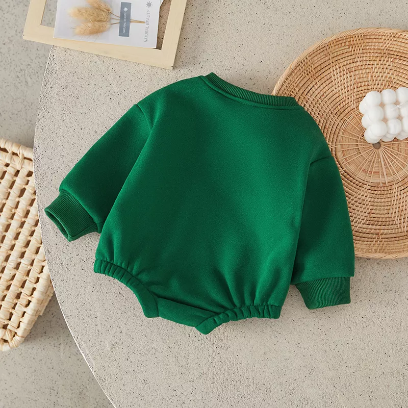 Baby Romper - Long Sleeve Solid Color Bodysuit for Fall and Winter, Unisex - Image 3