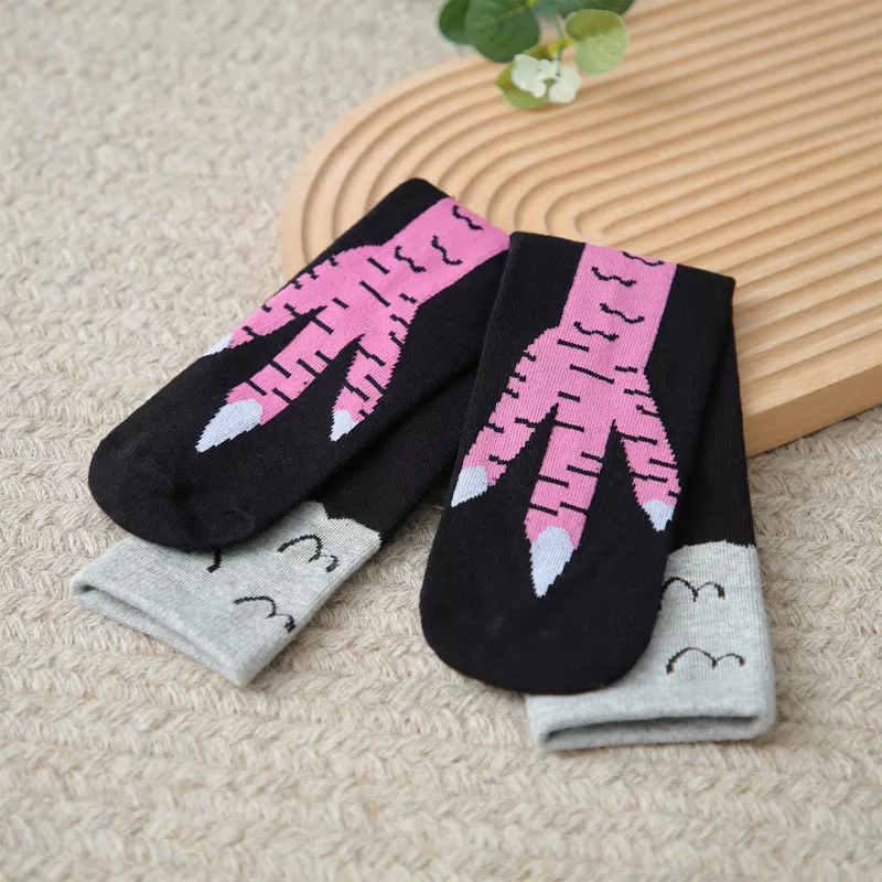 Kids Cartoon Chicken Feet Socks - Funny Non-slip Halloween Socks for Boys & Girls - Image 4