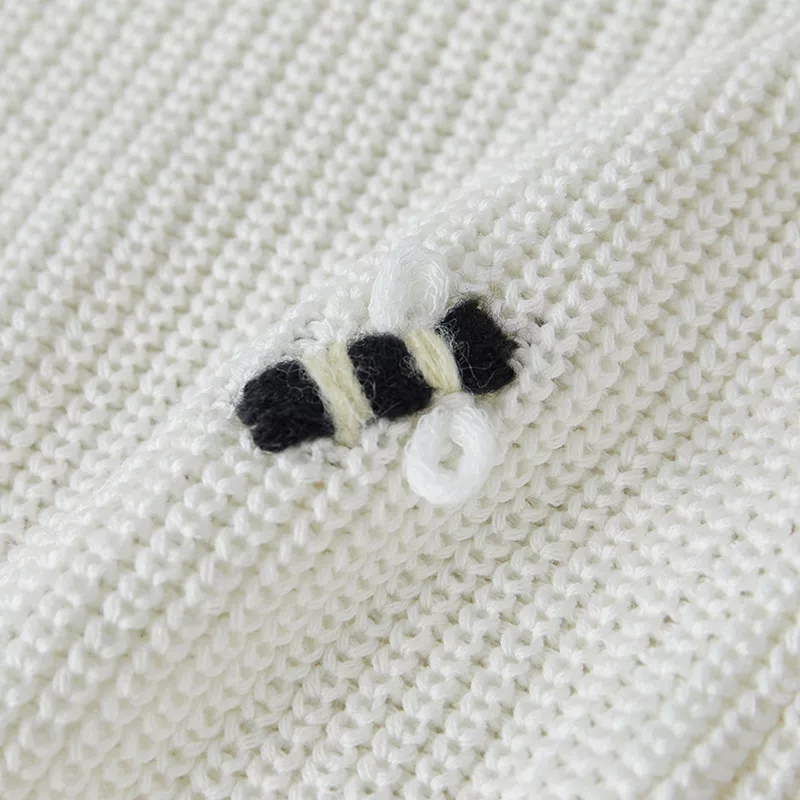 Newborn Baby Knitted Sweater - Bee Pattern Long Sleeve Autumn Winter Pullover - Image 6