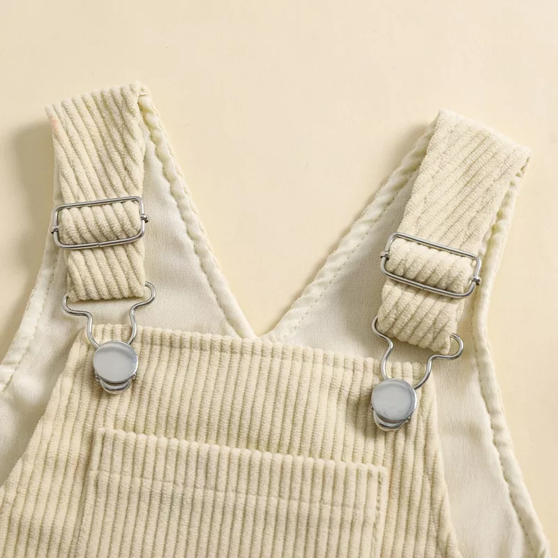 Baby Girl Summer Wide Leg Overalls - Square Neck Jumpsuit with Front Pocket - Image 5