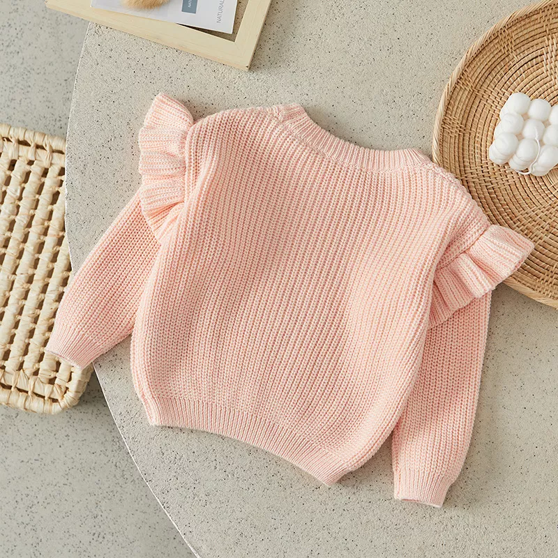 Newborn Knitted Ruffled Baby Sweater Pullover - Image 4