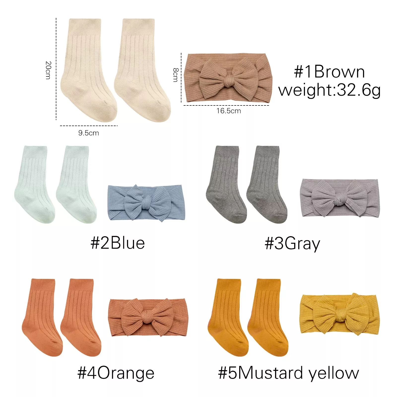 Baby Headband & Socks Set with Bows - Image 6
