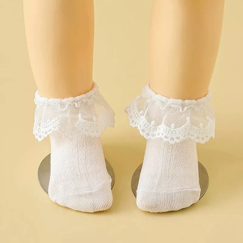 Girls Lace Ruffle Socks - Image 6