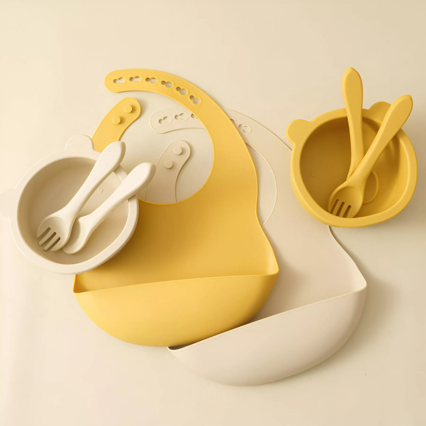 Silicone Baby Dinnerware Set with Adjustable Bib and Cartoon Bowl - Image 5