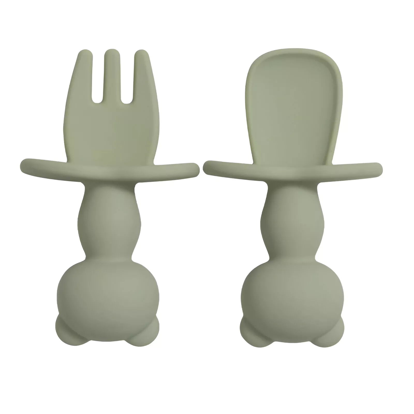 Soft Silicone Baby Training Fork and Spoon Set - Image 6